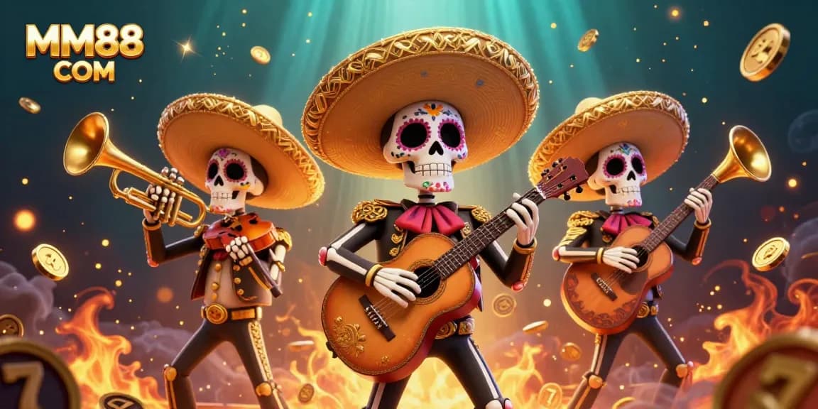 Join the fun and excitement at MM88 COM with an energetic mariachi band in a vibrant casino setting.