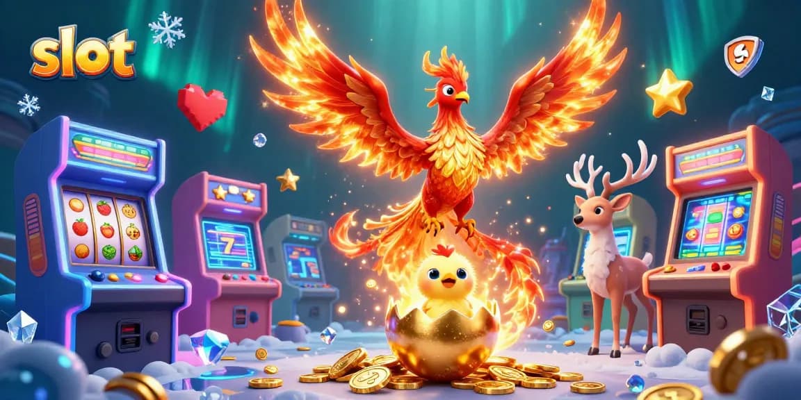 Engage with slot gaming excitement featuring vibrant characters and casino elements in an immersive scene