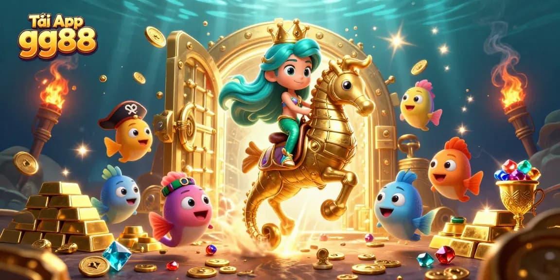 Tải App gg88 to engage in thrilling underwater casino adventures with vibrant characters and treasures.