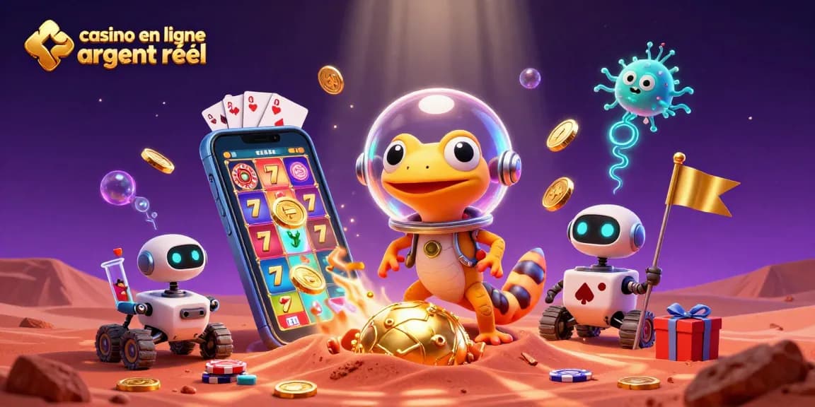 Vivez l'excitation des jeux d'argent dans un casino en ligne argent réel avec des illustrations 3D vibrantes.