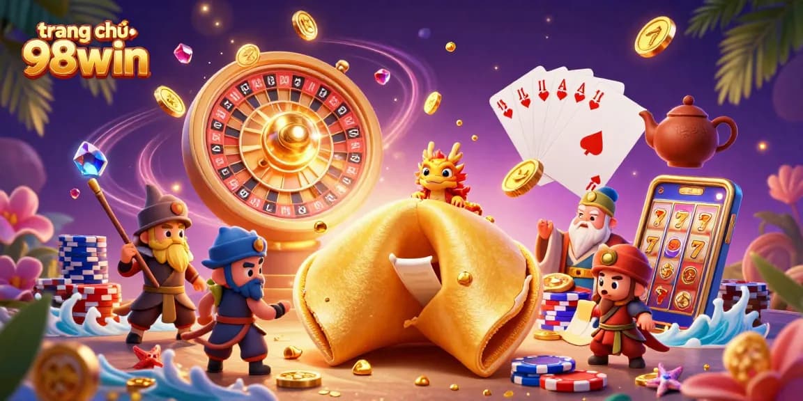Experience dynamic gaming action at trang chủ 98win with vibrant casino elements and golden rewards.