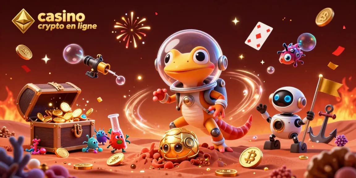 Jouez au casino crypto en ligne avec enthousiasme dans un univers coloré d'aliens et de trésors.