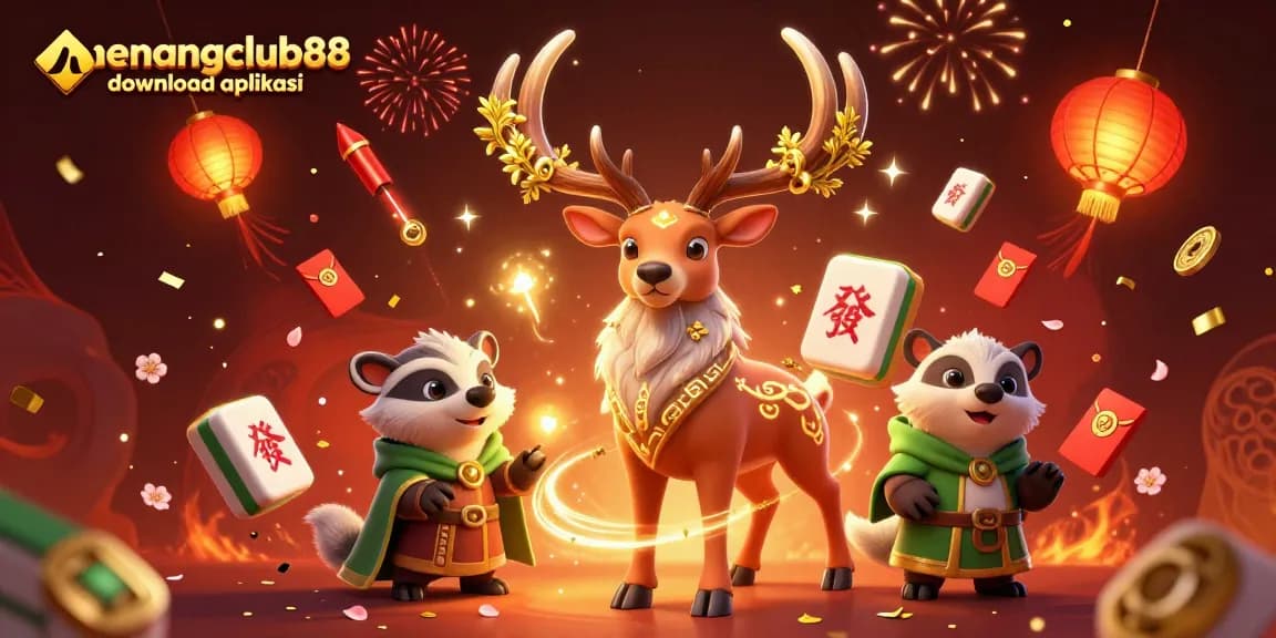 Engage with menangclub88 download aplikasi through this vibrant 3D casino illustration filled with festive energy.