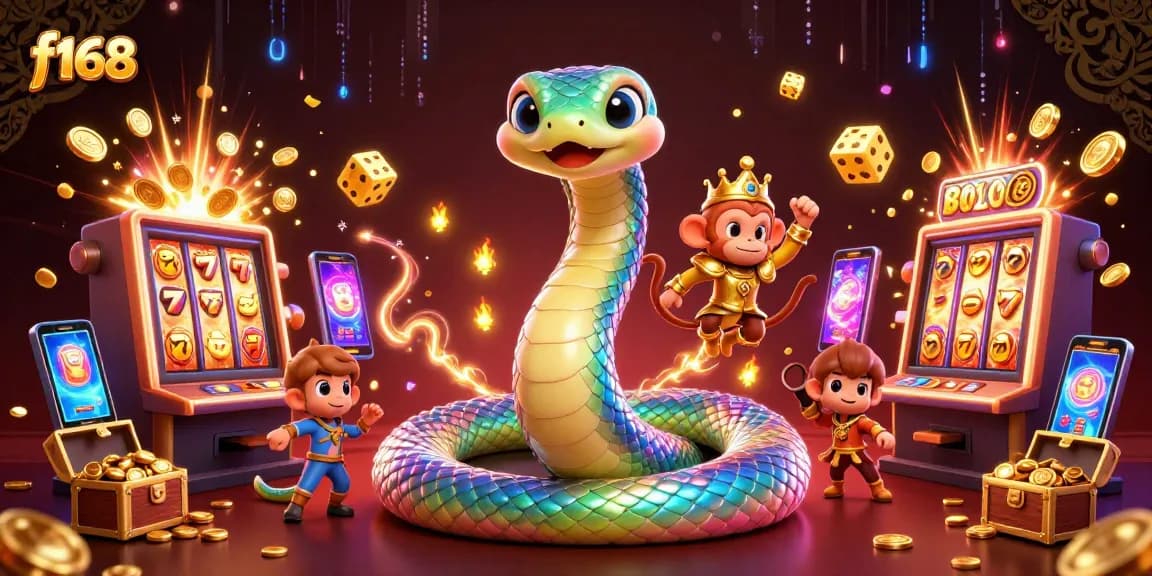 Experience the thrill of f168 as the rainbow serpent and monkey king bring the gaming magic to life.