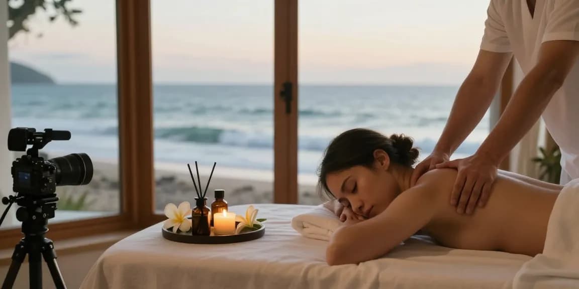 Experience 여수오피 with ocean view relaxation at a serene spa.