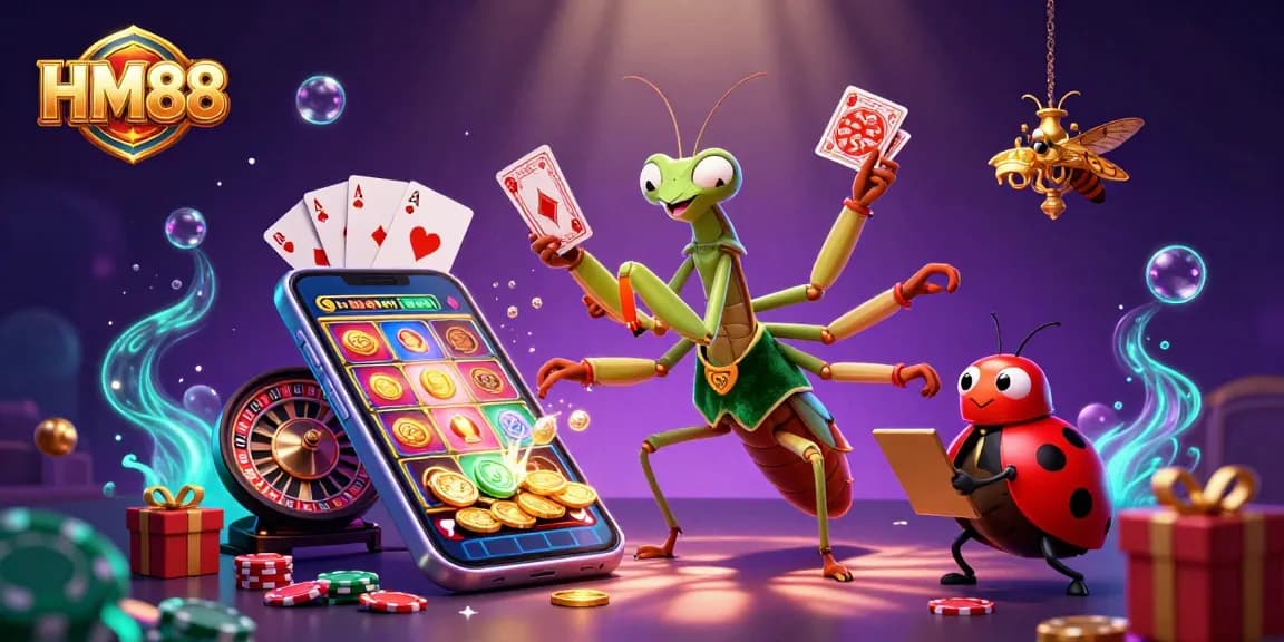 Experience thrilling gameplay with HM88 in a vibrant 3D casino atmosphere.