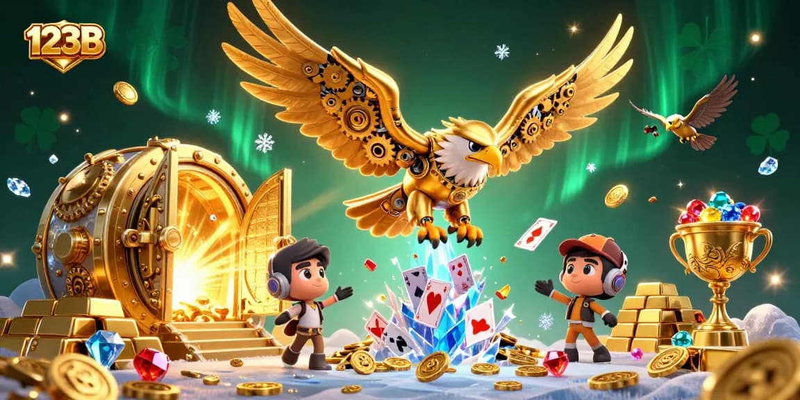 Experience the thrill of 123B with golden treasures and dynamic gameplay in a vibrant casino scene.