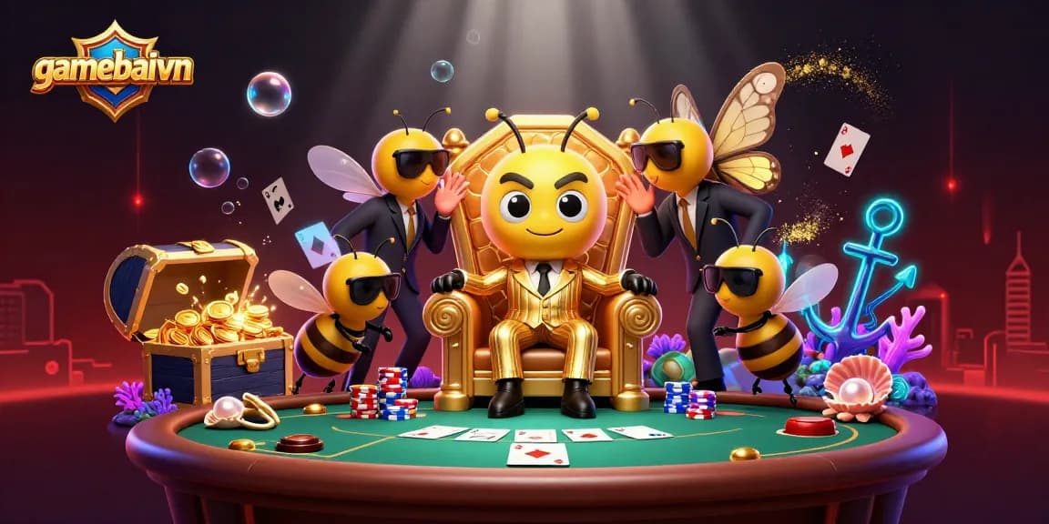 gamebaivn poker scene with animated characters and rich casino elements