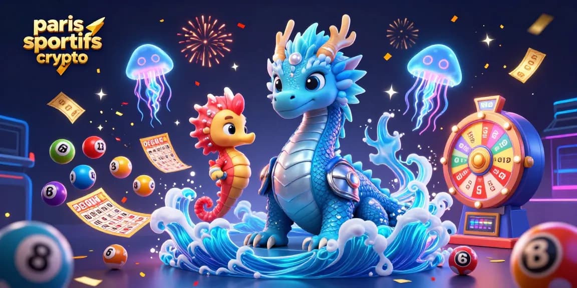 Gagnez avec des paris sportifs crypto sur cette illustration magique d'un dragon et d'un chevalier.