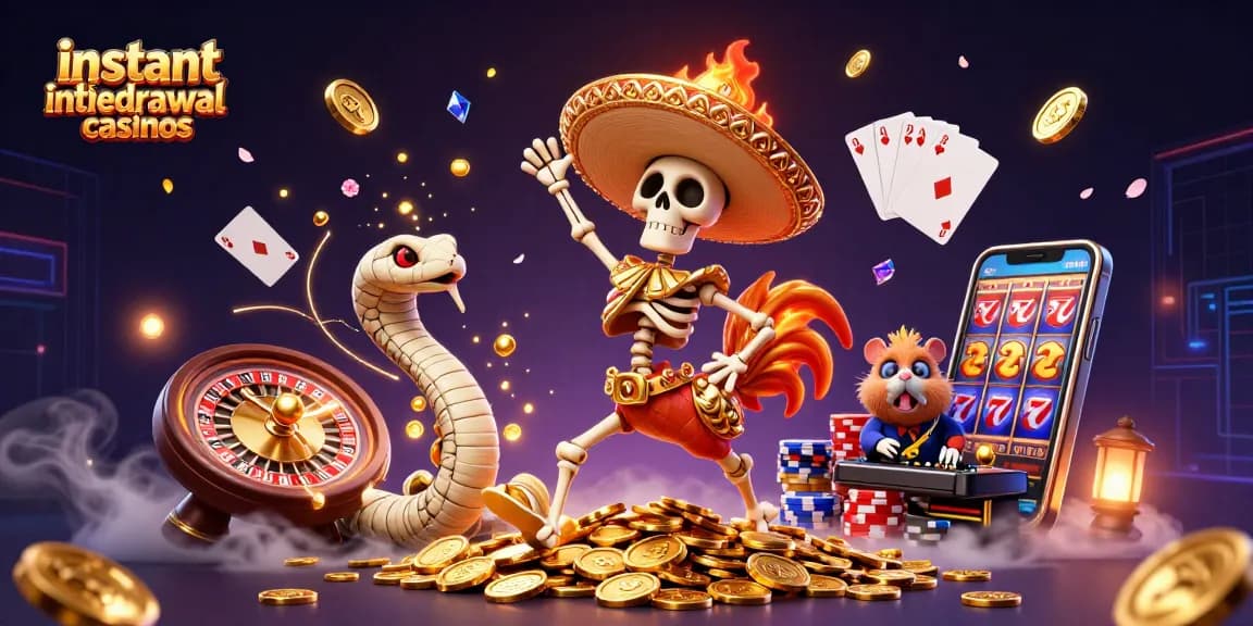 Experience instant withdrawal casinos with vibrant 3D characters and dynamic casino elements.
