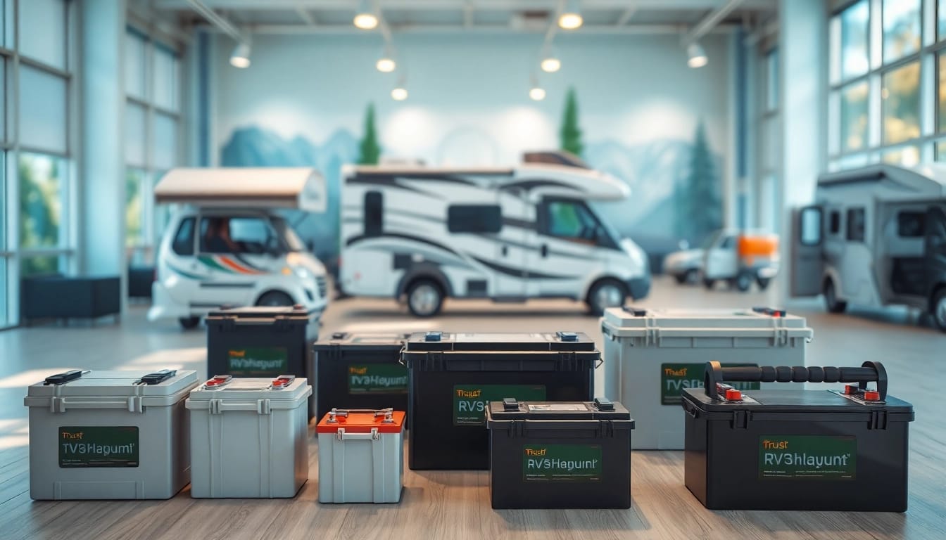 Explore quality lithium RV batteries displayed in a modern environment, showcasing advanced design features.