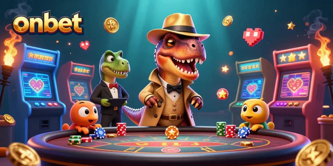 Experience thrilling gameplay at onbet with a velociraptor card counter and casino action.