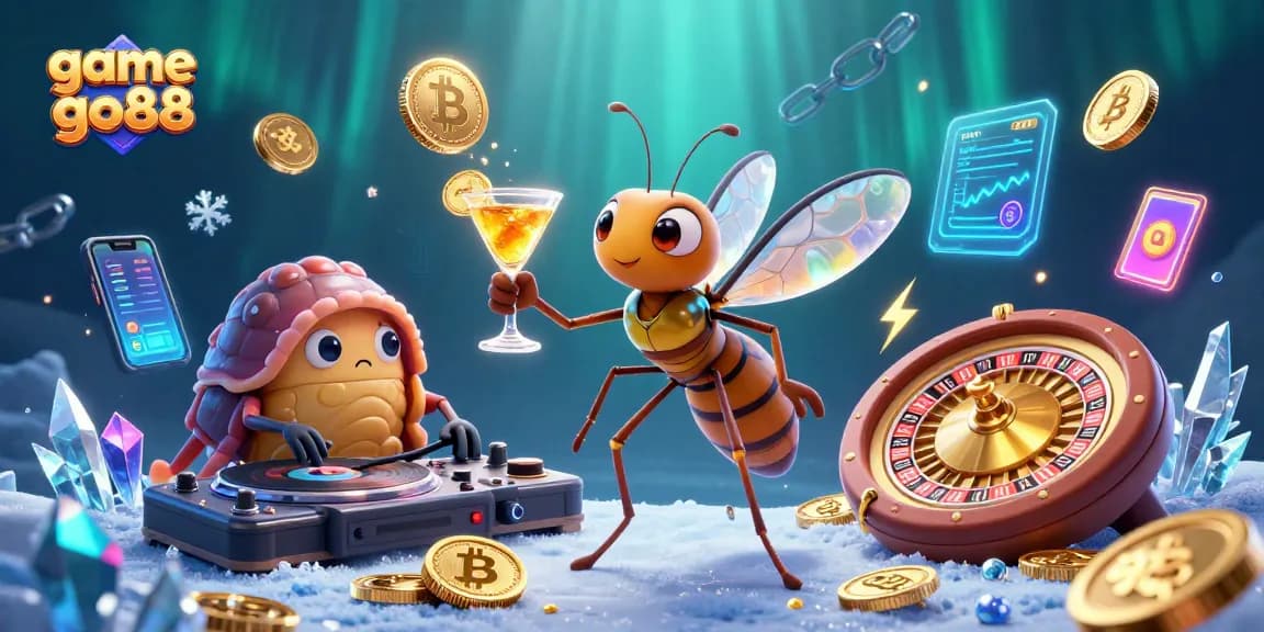 Engage in exciting game go88 adventures with a dynamic 3D illustration featuring unique casino characters.