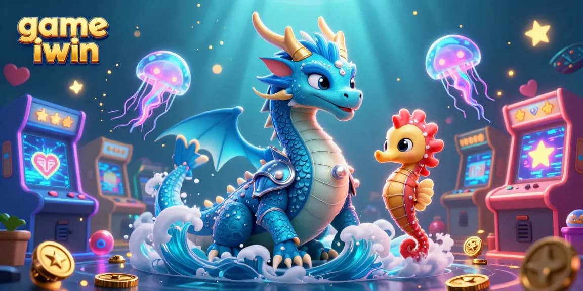 Engage with game iwin as an azure dragon and seahorse knight illuminate casino-themed adventures.