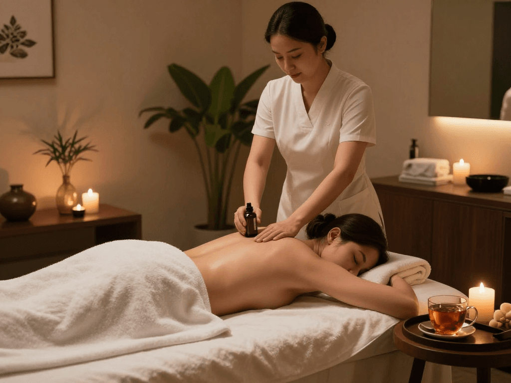 Relaxing therapy at mantra88 wellness spa with professional therapist and soothing environment.