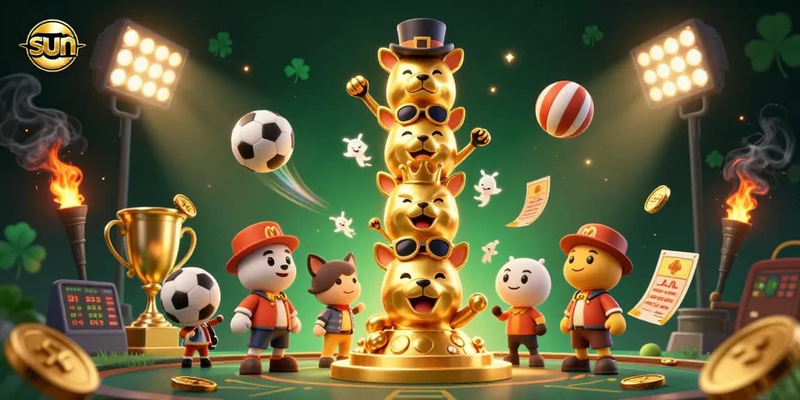 Experience thrilling sports betting with the sun-inspired dynamic casino illustration.