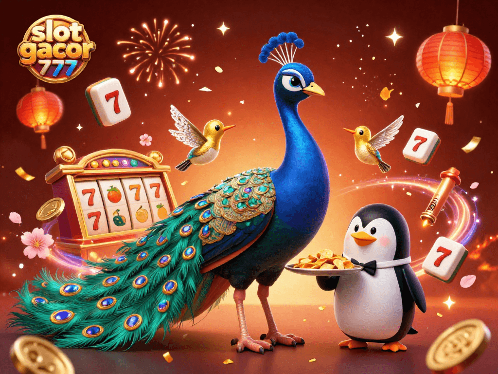 Spin and win with slot gacor 777 in this vibrant 3D casino illustration featuring joyful characters.