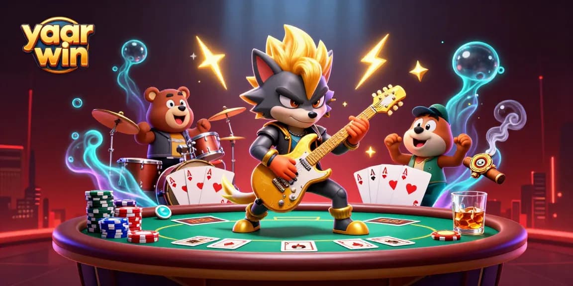 Play to win big with yaar win amid vibrant casino action featuring poker elements.