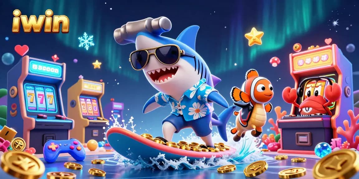 Experience iwin's thrilling gameplay with a vibrant 3D casino scene full of action and color