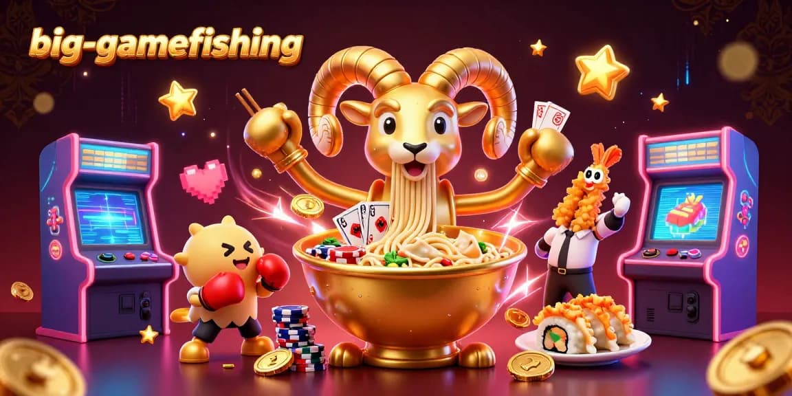 big-gamefishing animated scene featuring card dealers and casino elements in a vibrant 3D layout