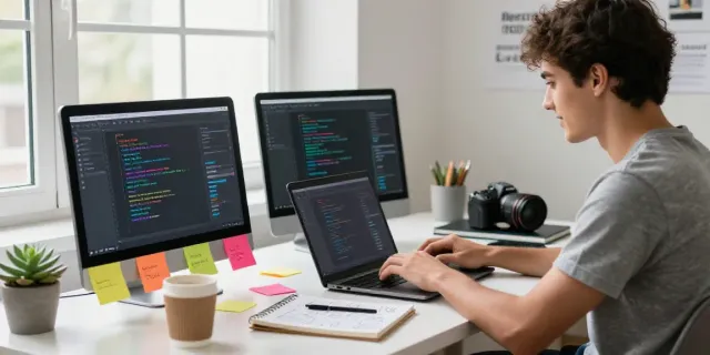 Learn how to write YouTube scripts with AI tools in a vibrant workspace.