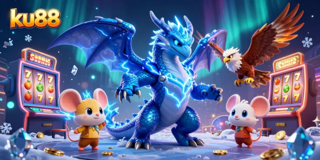 Engage with the thrilling atmosphere of ku88's casino experience featuring dynamic characters and exciting game elements.