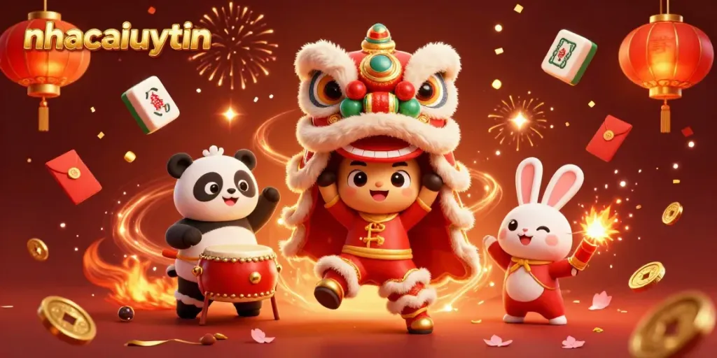 Celebrate big wins with the dynamic and festive nhacaiuytin casino illustration showcasing a lively scene filled with energy and luck.