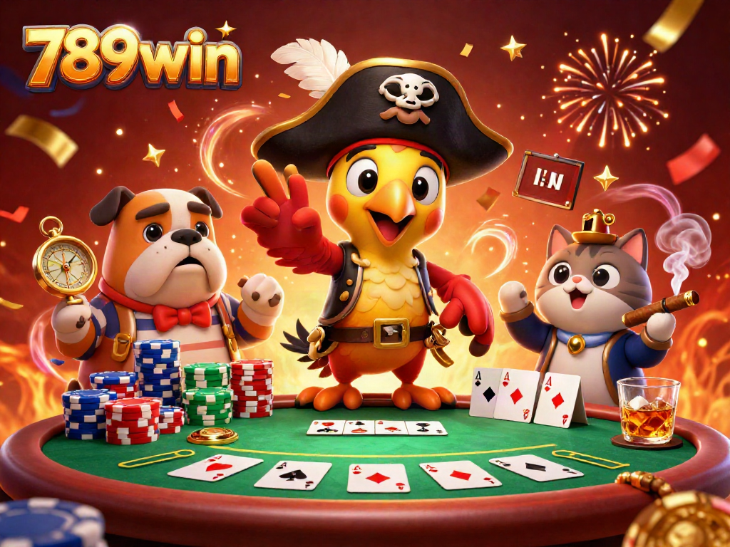 Experience thrilling action at 789win with lively poker gameplay and animated characters.
