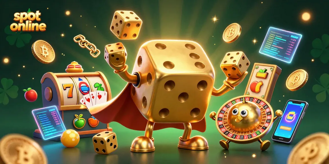 Engage in thrilling slot online adventures with vibrant characters and crypto elements in a dynamic casino scene.