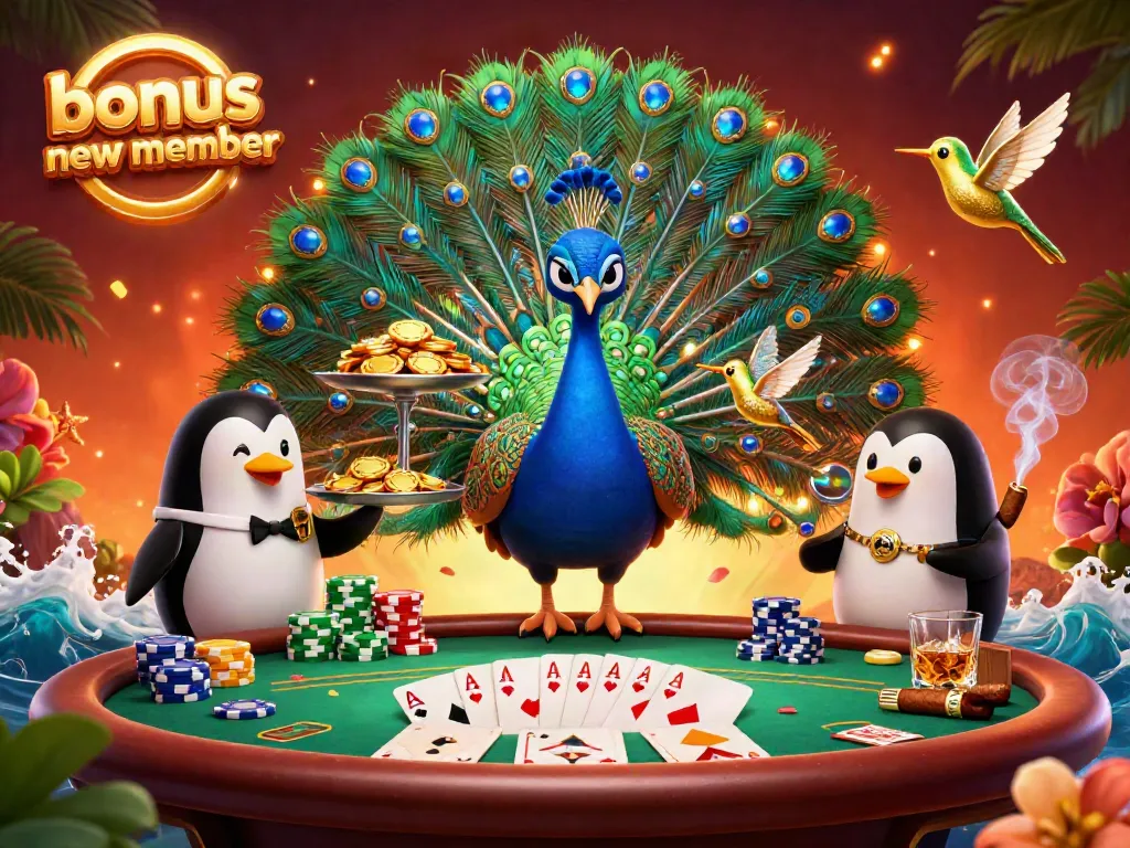 Experience the excitement of gambling with the bonus new member promotional scene, featuring vibrant casino elements.
