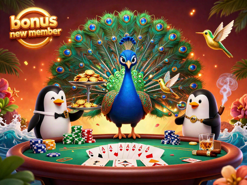 Experience the excitement of gambling with the bonus new member promotional scene, featuring vibrant casino elements.