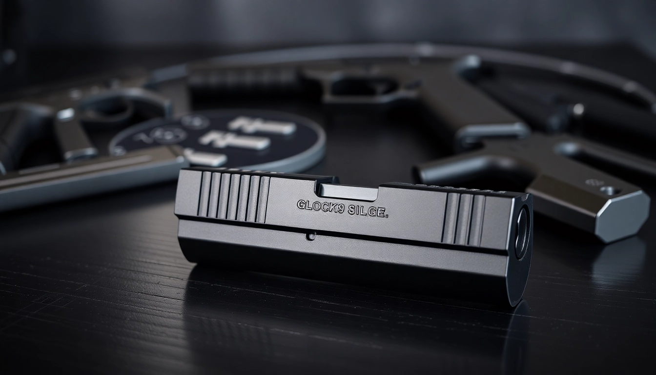 Showcasing a Glock 19 Gen 3 OEM slide with detailed features and a polished finish.