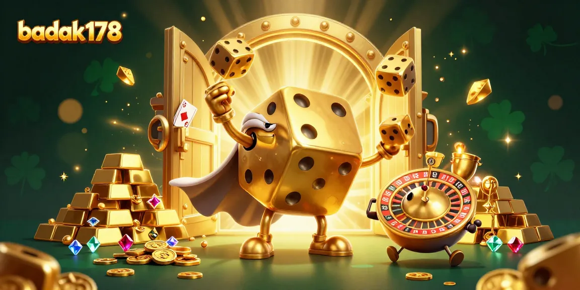 Experience the vibrant scenes of badak178 casino action with golden dice and dazzling treasures