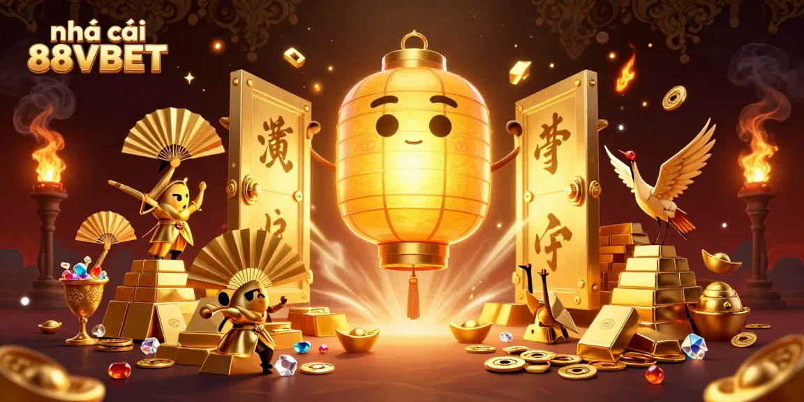 Experience the excitement of nhà cái 88VBET with a vibrant 3D casino scene full of treasures.