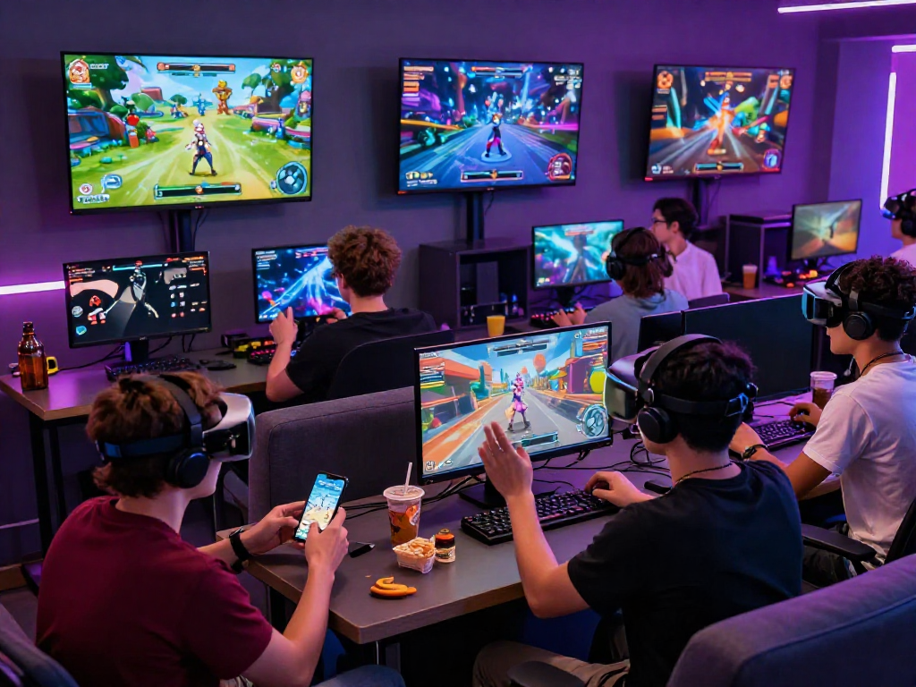 Players engaging with immersive sex games in a vibrant gaming setup.