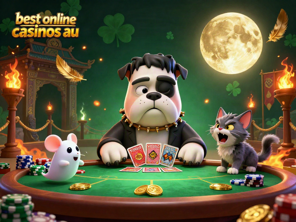 Delve into top online gaming with the best online casinos au as engaging characters deal cards at a vibrant poker table.