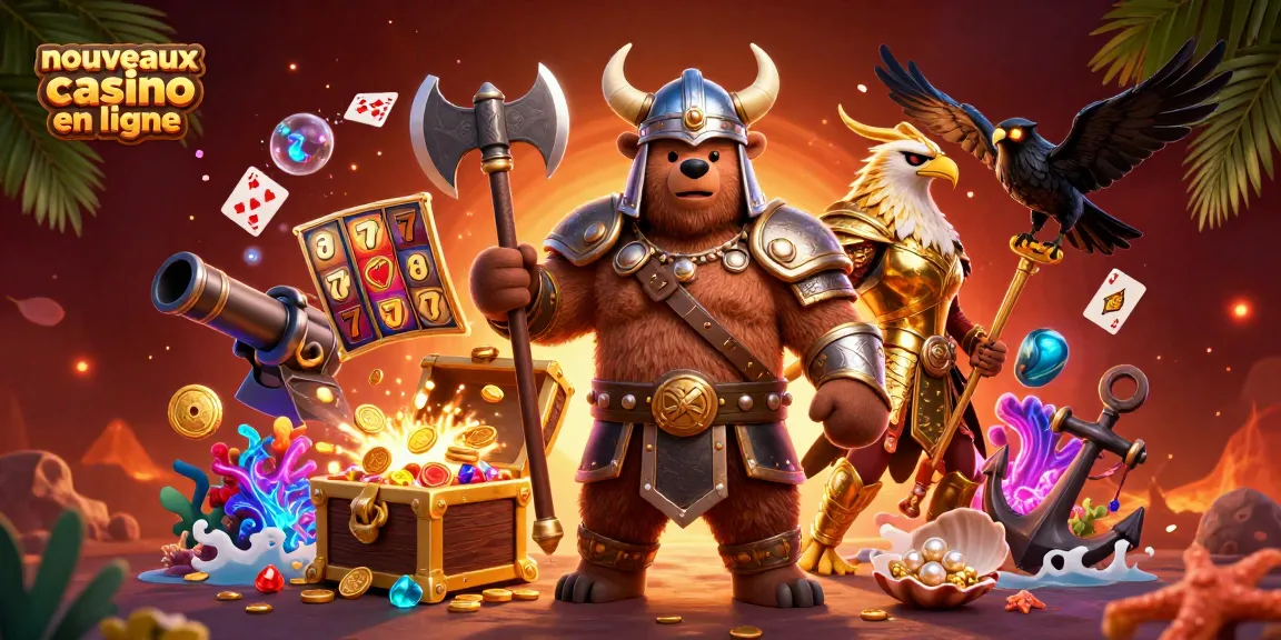 Jouez dans les nouveaux casinos en ligne avec des ours vikings et des trésors sous-marins.