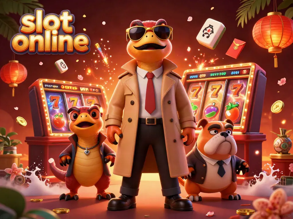 Engage with the vibrant world of slot online featuring dynamic 3D characters in a bustling casino scene.