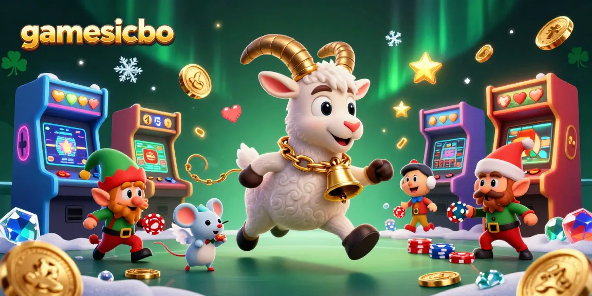 Experience the thrills of gamesicbo with a lively casino scene featuring playful characters.
