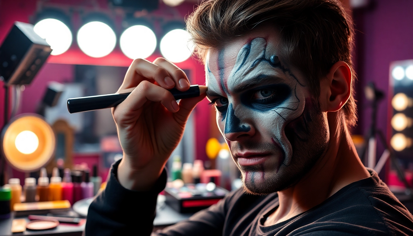 Stunning special effects makeup Dallas TX showcasing a creative creature design in an artistic studio.