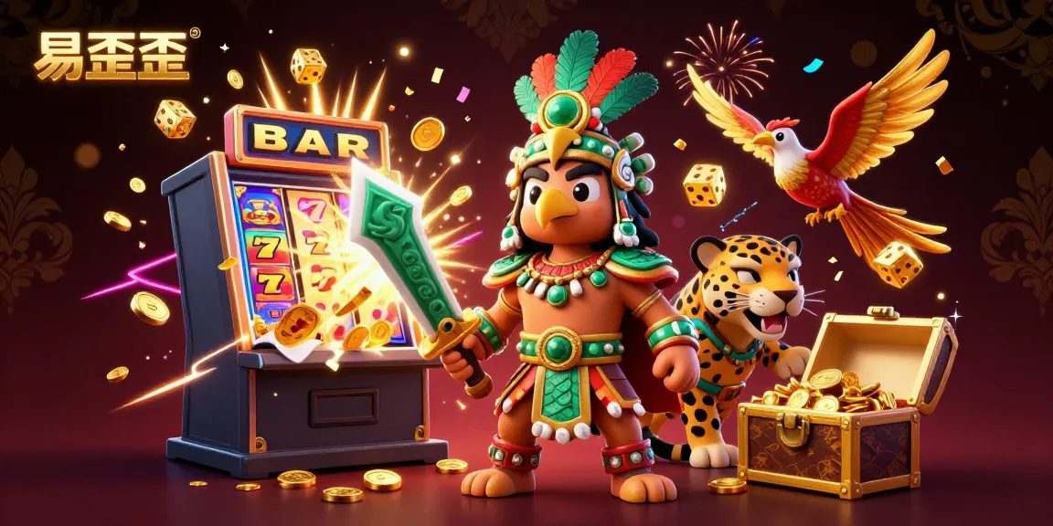 Experience the excitement of winning with 易歪歪 in a vibrant 3D casino illustration featuring jackpot action!